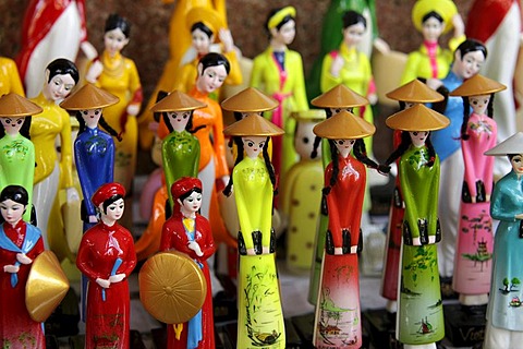 Vietnamese traditional dolls in Ho Chi Minh City, Saigon, Vietnam, Asia