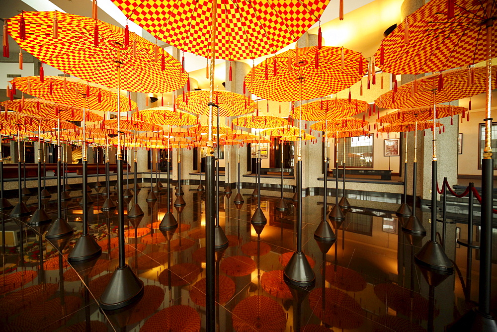 Umbrellas in the Royal Treasury, Royal Regalia Museum in the capital city, Bandar Seri Begawan, Brunei, Asia ***Restrictions: Industry: Financial, Usage: All Print Media & Online, Territories : World, Exclusivity: Industry Exclusivity, Duration:1 Years, S