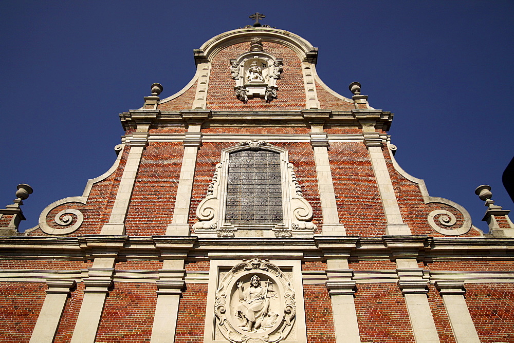Facade of the Karmeliterkirche Church in Bruges, Belgium, Europe