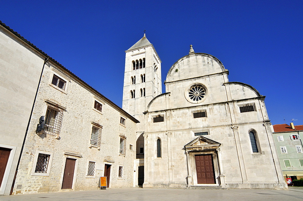 St Mary's Church, Crkva svete Marije, with Romanesque Campanile, bell tower, and Benedictine convent in Zadar, Dalmatia, Croatia, Europe