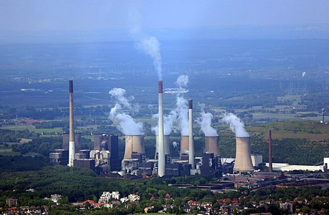 Scholven coal power station, aerial picture, Gelsenkirchen, Ruhr area, North Rhine-Westphalia, Germany, Europe