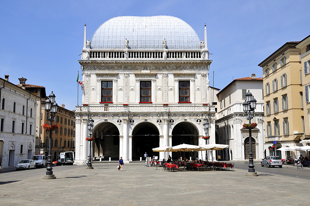 Loggia Palace, Piazza della Loggia, Brescia, Lombardy, Italy, Europe