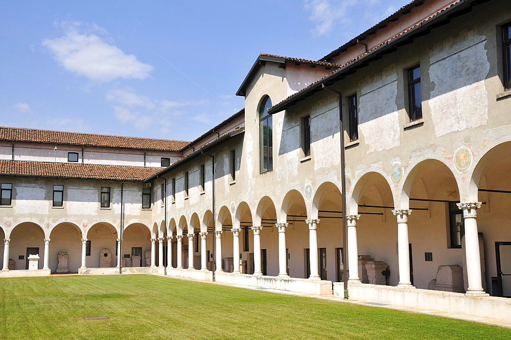 Cloister, Santa Giulia monastery and museum, Brescia, Lombardy, Italy, Europe