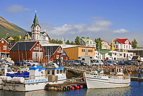 Fishing village, whale watching, Husavik, 'house bay', Iceland, Europe