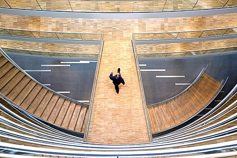 Stairway in the Aviation Center, Deutsche Lufthansa AG, Frankfurt am Main, Hesse, Germany, Europe