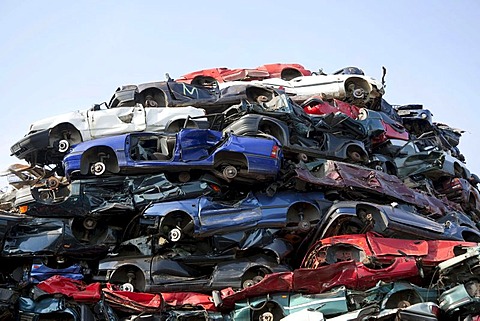 Old cars at a scrapyard