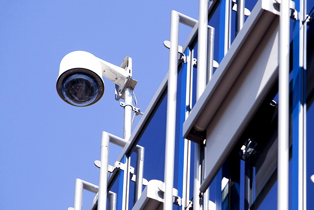 Surveillance camera at the corporate headquarters of the Fresenius SE company in Bad Homburg von der Hoehe, Hesse, Germany, Europe