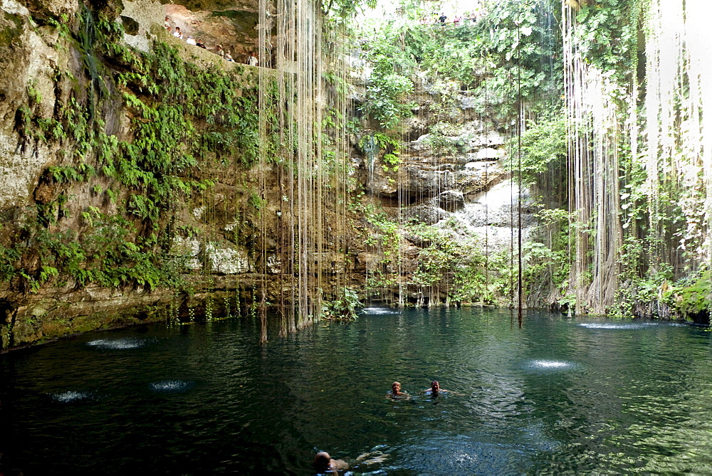 Cenote Sagrado Azul in the Ikkil park at Chichen Itza, Yucatan, Mexico, Central America