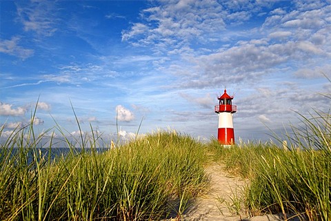 List-Ost Lighthouse, northern part of the island known as Ellenbogen, Sylt, North Frisia, Schleswig-Holstein, Germany, Europe