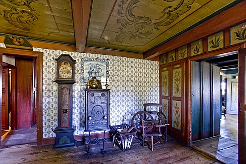 Interior, Altfriesisches Haus, old Frisian house, museum, Keitum, Sylt, North Frisia, Schleswig-Holstein, Germany, Europe