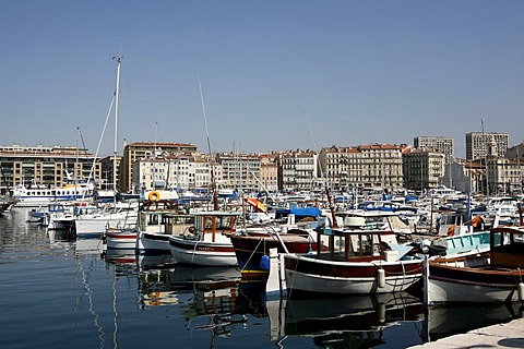 Marina, sport's boat harbour, Marseille harbour, Southern France, Europe