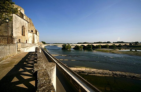 Le Rhone River in Pont-Saint-Esprit, Provence, France, Europe