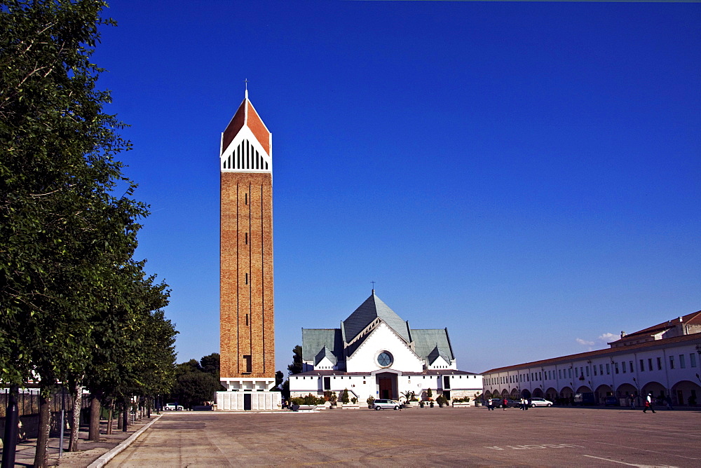 Crowned Madonna sanctuary, Santuario Madre di Dio Incoronata, architect Luigi Vagnetti, 1965, Foggia, Puglia, Apulia, Italy, Europe