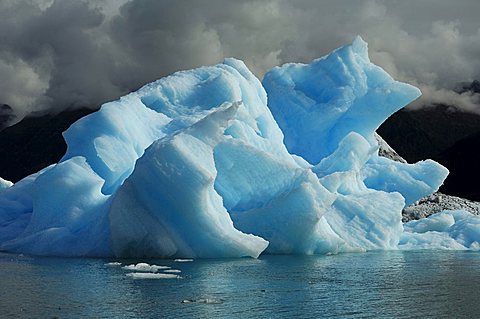 floating blue Iceberg Prince William Sound Gulf of Alaska USA