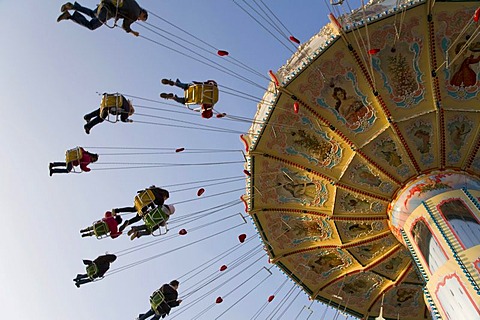 Chairoplane on Canstatter festival, Cannstatter Wasen, Bad-Cannstatt, Stuttgart, Baden-Wuerttemberg, Germany