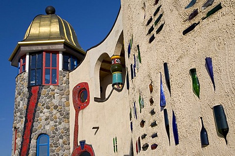 Hundertwasser-Markthalle market hall by Friedensreich Hundertwasser, Altenrhein, Lake Constance, Canton of St. Gallen, Switzerland