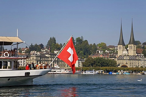 Excursion boat on Vierwaldstaetter Lake, Lucerne, Switzerland