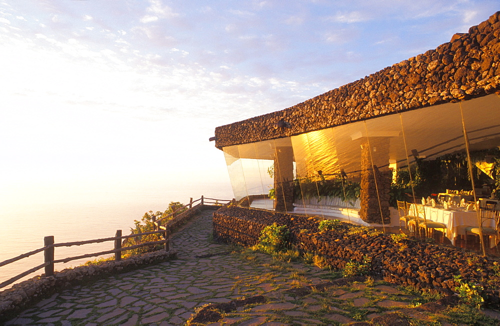 Restaurant at the Mirador de la Pena, architect Cesar Manrique, El Hierro, Canary Islands, Spain, Europe