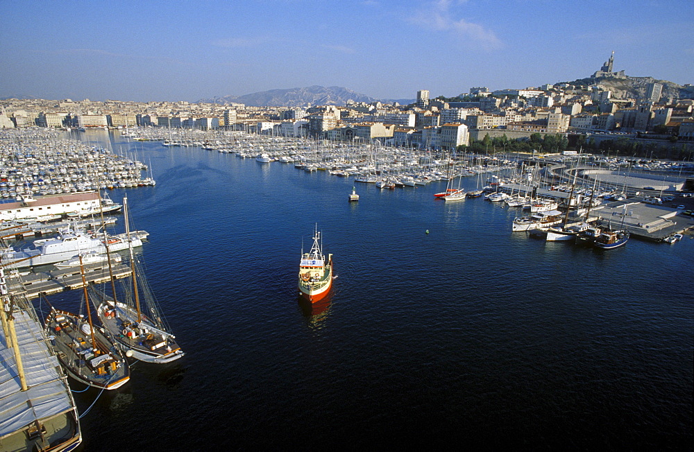 Sailing boats, old harbour, Vieux Port, Marseille, Provence, France, Europe