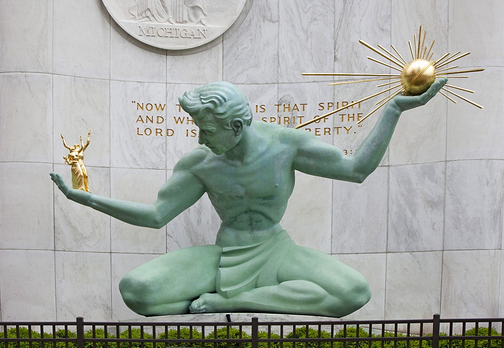 The Spirit of Detroit Sculpture, Detroit, Michigan, USA, North America