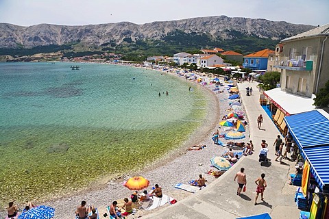 Bay of Baska, Krk Island, Croatia, Adriatic Sea, Mediterranean, Europe