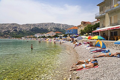 Bay of Baska, Krk Island, Croatia, Adriatic Sea, Mediterranean, Europe