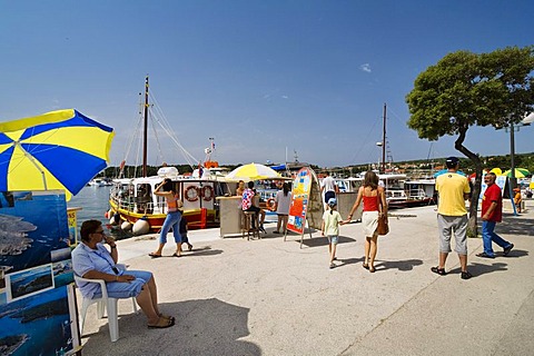 Krk harbour, Krk Island, Istria, Croatia, Adriatic Sea, Mediterranean, Europe