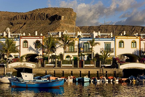 Puerto Mogan, the Venice of the Canary Islands, small port town with canals and many restaurants, Canary Islands, Spain, Europe