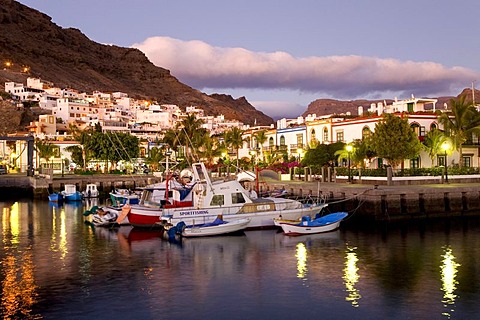 Puerto Mogan, the Venice of the Canary Islands, small port town with canals and many restaurants, Canary Islands, Spain, Europe