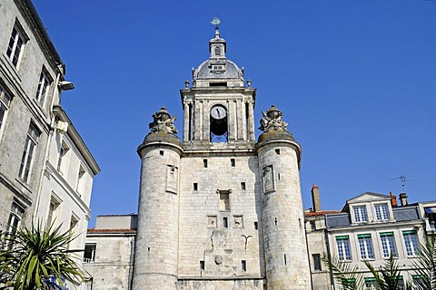 Porte de la Grosse Horloge, town gate, La Rochelle, Poitou Charentes, France, Europe