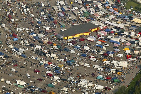 Aerial picture, car trade, market for second-hand cars on the Borbecker drive-in cinema grounds, Essen, Ruhr area, North Rhine-Westphalia, Germany, Europe