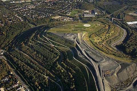 Aerial photo, Emscherbruch slag heap with horizon observatory, pit slag heap, mining waste, coal mining, landscape building, Herten, Westerholt, Ruhr area, North Rhine-Westphalia, Germany, Europe