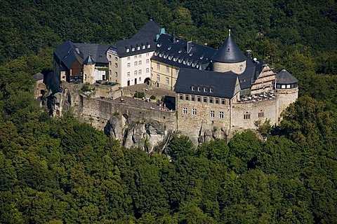Aerial photograph, Waldeck castle, Hesse, Germany, Europe