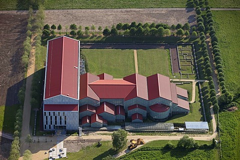 Aerial view, bathing house, Archaeologischer Park Xanten, Xanten Archaeological Park, Colonia Ulpia Traiana in Xanten, Lower Rhine Region, North Rhine-Westphalia, Germany, Europe