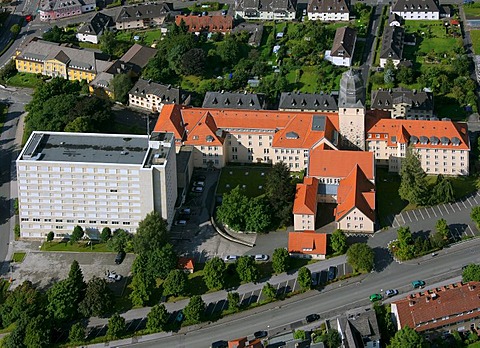 Aerial photograph, Arnsberg district government, district administration, Hochsauerland district, Arnsberg, Sauerland, North Rhine-Westphalia, Germany, Europe