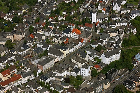 Aerial photograph, Arnsberg Steinweg, from old market to bell tower, Hochsauerland district, Arnsberg, Sauerland, North Rhine-Westphalia, Germany, Europe