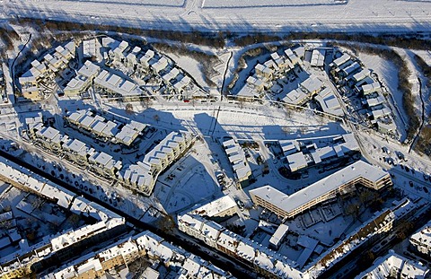 Aerial photo, Kueppersbuschsiedlung residential area, Gelsenkirchen, Ruhr Area, North Rhine-Westphalia, Germany, Europe