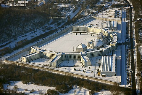 Jail Feldmark, juvenile jail, snow, Gelsenkirchen, Ruhr Area, North Rhine-Westphalia, Germany, Europe