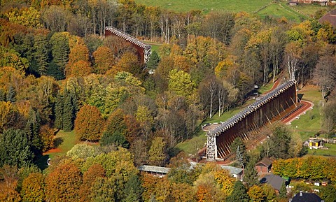 Aerial photo, spa gardens with saltern, Bad Westernkotten, Soest district, Soester Boerde, South Westphalia, North Rhine-Westphalia, Germany, Europe