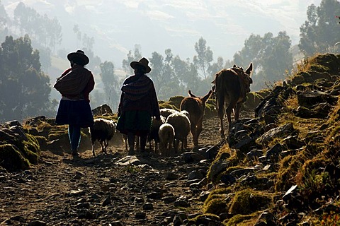 Local people near Huaraz, Peru, South America