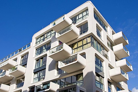 Modern apartment building in HafenCity, Hamburg, Germany, Europe