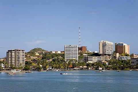 Apartment blocks by the sea, Margarita Island, Caribbean, Venezuela, South America