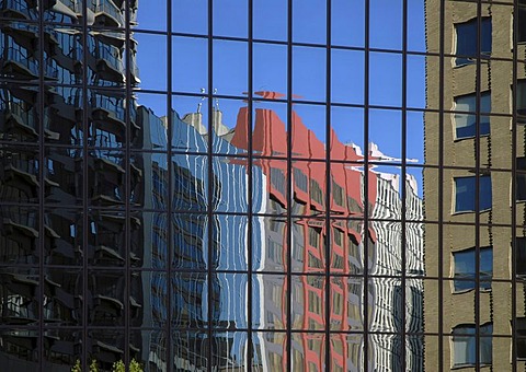 Reflection in glass front, Melbourne, Victoria, Australia