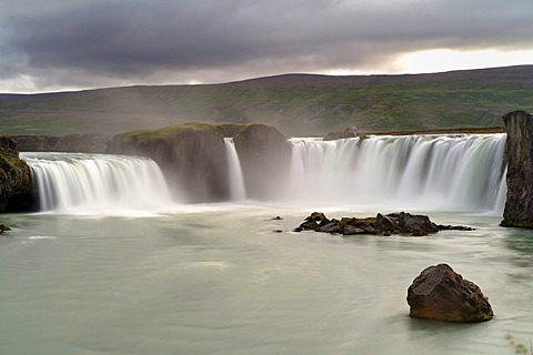 Waterfall Godafoss "Waterfall of the gods", Skjalfandafljot River, ï¬ingeyjarsveit community, Iceland, Europe