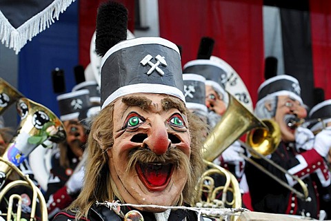 Oschtalb Ruassgugga Aalen Ostalbkreis band, 26. International Guggenmusiktreffen, Guggenmusik folk music festival, 14th and 15th of February 2009, Schwaebisch Gmuend, Baden-Wuerttemberg, Germany, Europe