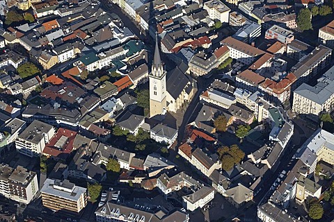 Villach, historic center, aerial photograph, Carinthia, Austria, Europe