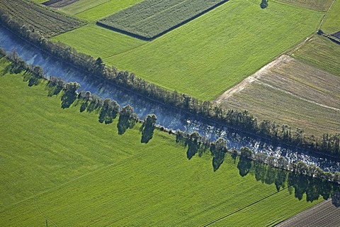 River Drava near Obergottsfeld, aerial view, Drautal Valley, Carinthia, Austria, Europe