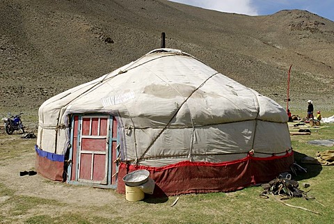 Nomadic yurt, Altai, Kazakhstan, Aimak Bayan Ulgi, Mongolia, Asia