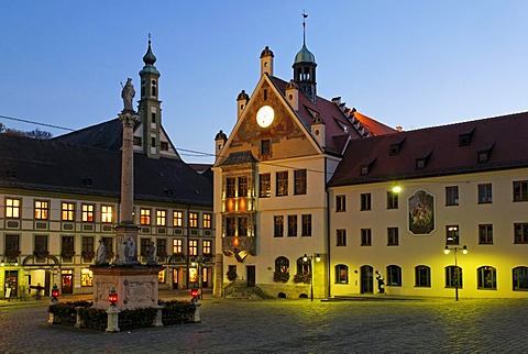 Marienplatz Square, historic city centre of Freising, Upper Bavaria, Germany, Europe