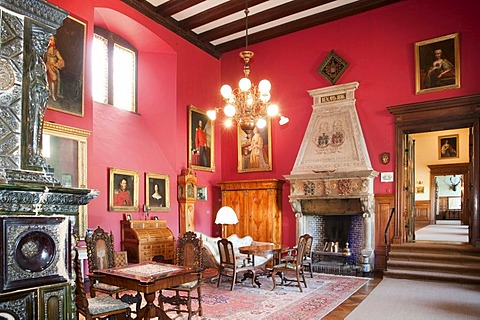 Interior, Haemelschenburg Castle, Weser Renaissance style, Weserbergland, Lower Saxony, Germany, Europe